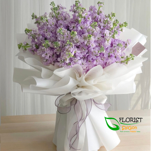 Purple Flower Bouquet Happy Birthday
